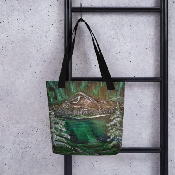Green Northern Lights Tote Bag
