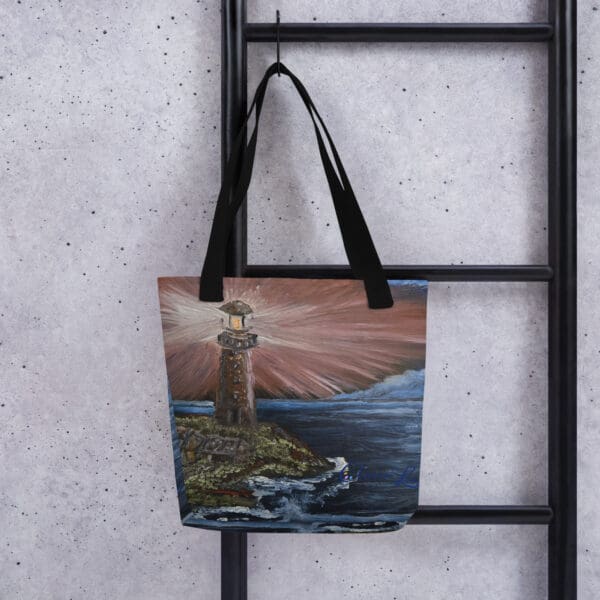 Pink Lighthouse Tote Bag