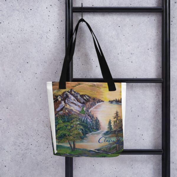 Split Tree Mountain Tote Bag