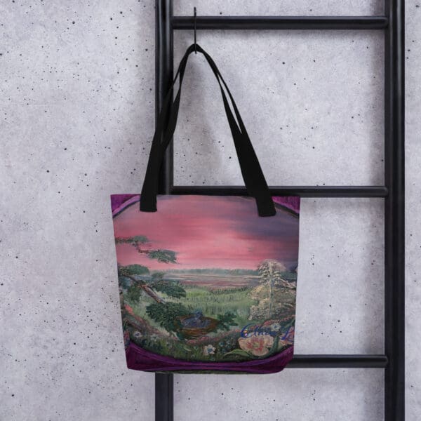 Purple Wood Tote Bag