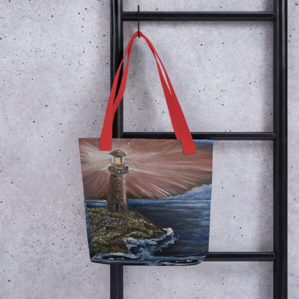 Pink Lighthouse Tote Bag - Image 2