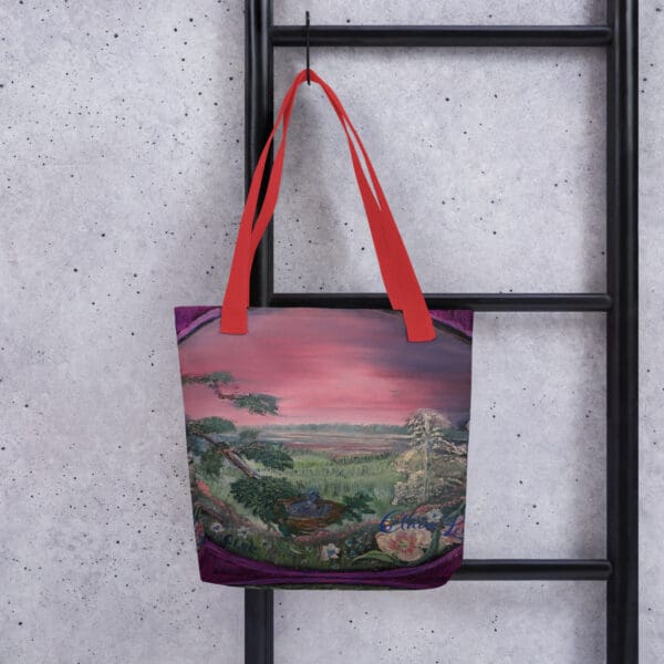 Purple Wood Tote Bag - Image 2