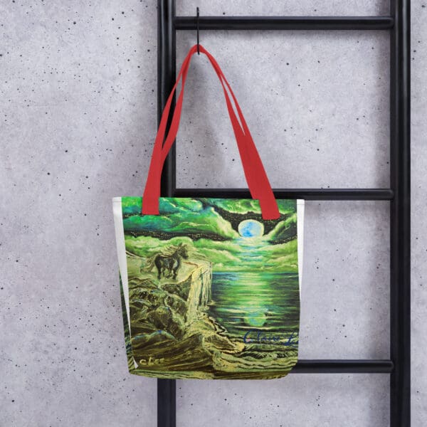 Midnight Stallion (Green) Tote Bag - Image 2