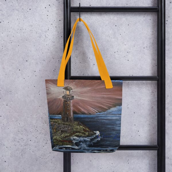 Pink Lighthouse Tote Bag - Image 3