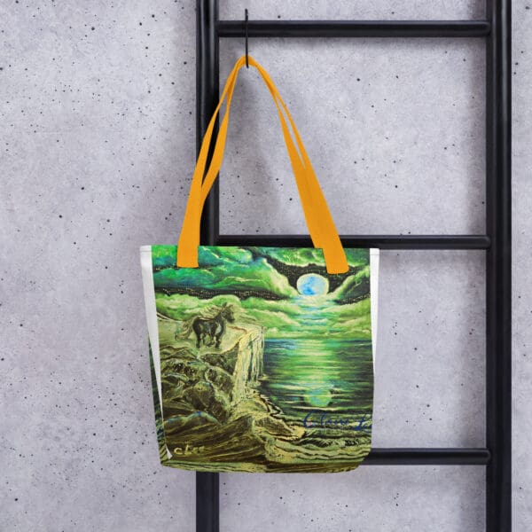 Midnight Stallion (Green) Tote Bag - Image 3