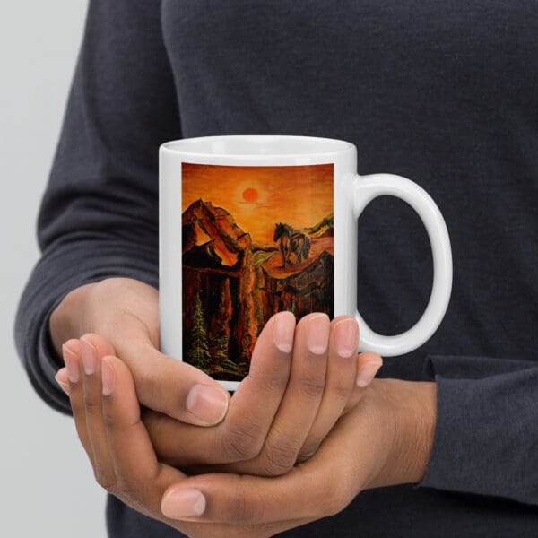 Gone with the Stallion (Original) White Glossy Mug - Image 2
