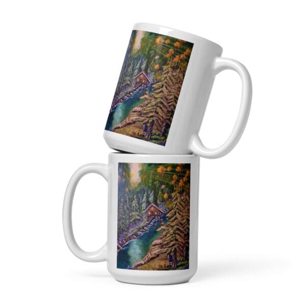 A Day in the Mountains White Glossy Mug - Image 3