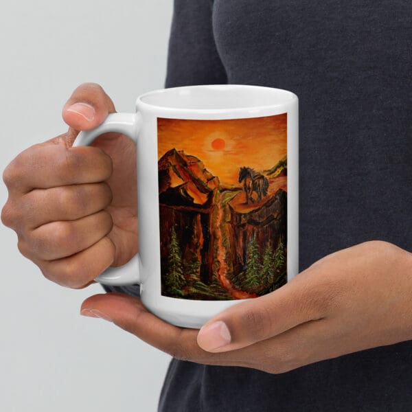 Gone with the Stallion (Original) White Glossy Mug