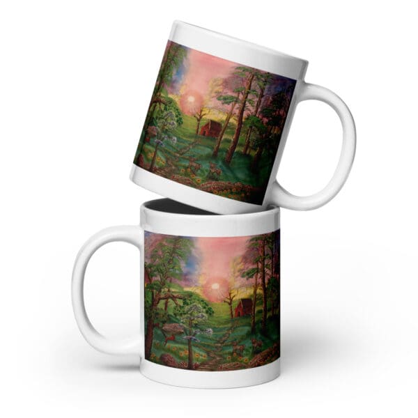 A Cardinal Spring White Glossy Mug