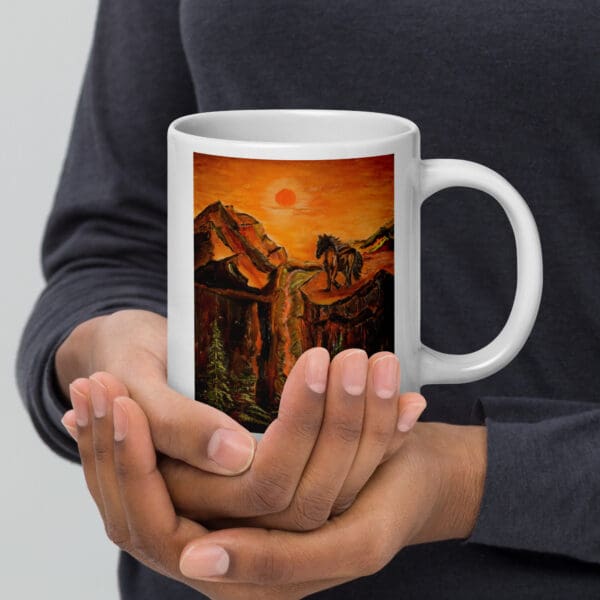 Gone with the Stallion (Original) White Glossy Mug - Image 5