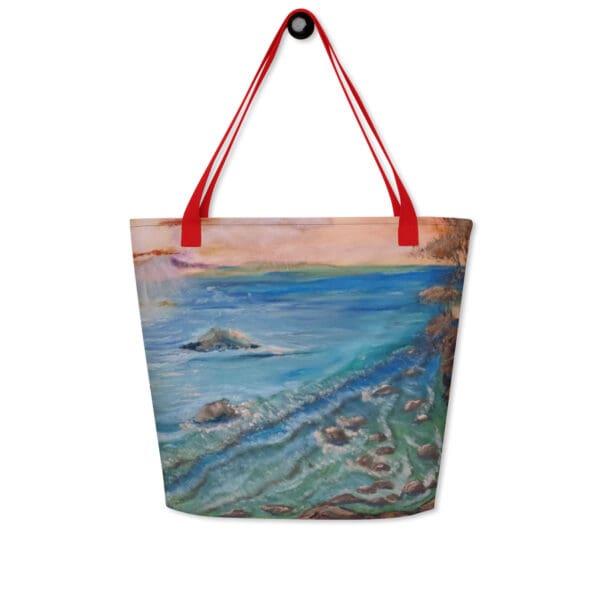 Rocky Shores All-Over Print Large Tote Bag - Image 4