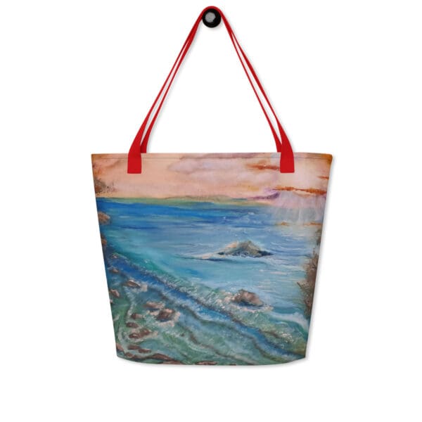 Rocky Shores All-Over Print Large Tote Bag - Image 3