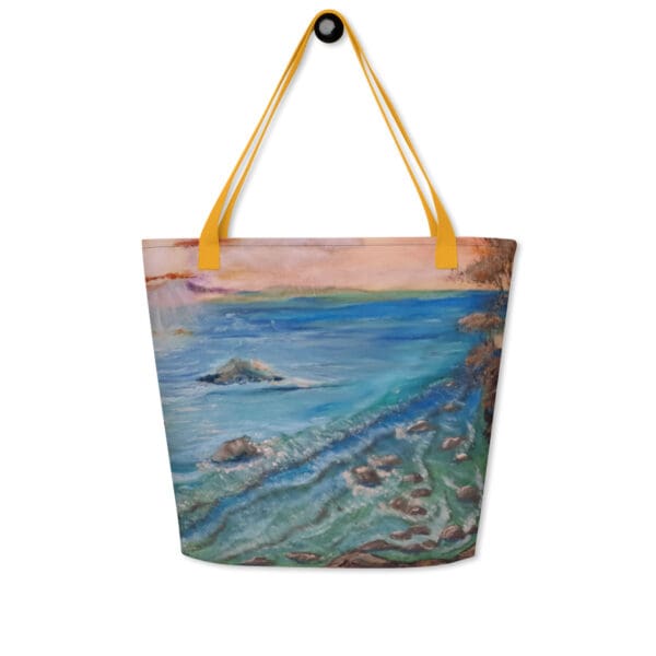Rocky Shores All-Over Print Large Tote Bag - Image 6