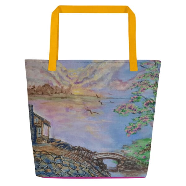 Blooming Plums All-Over Print Large Tote Bag - Image 7