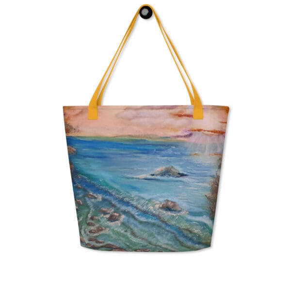 Rocky Shores All-Over Print Large Tote Bag - Image 5