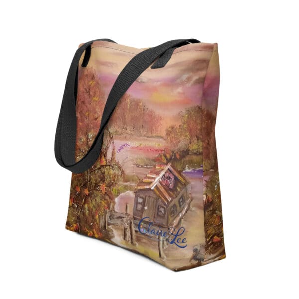 Fishing Cabin on the River Tote Bag