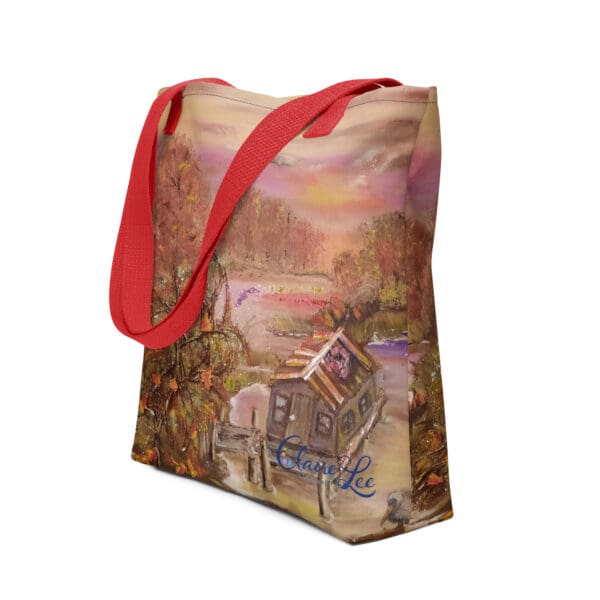 Fishing Cabin on the River Tote Bag - Image 2