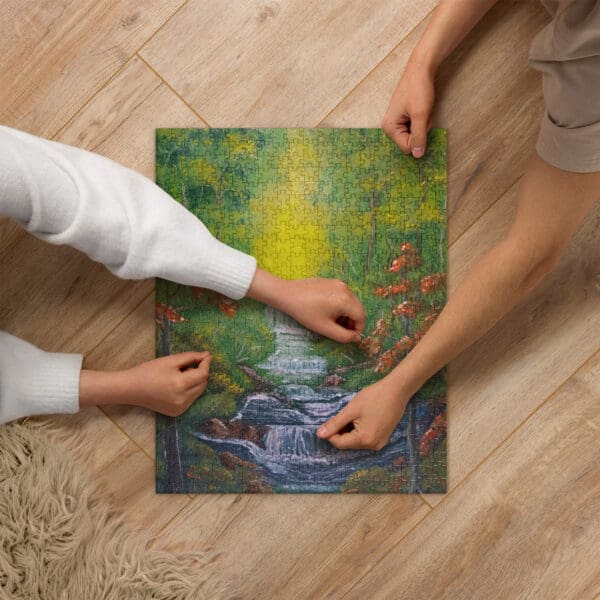 An Evening Waterfall Jigsaw Puzzle