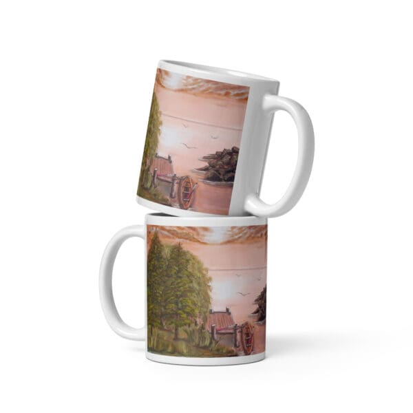 An Autumn Paddle White Glossy Mug - Image 2