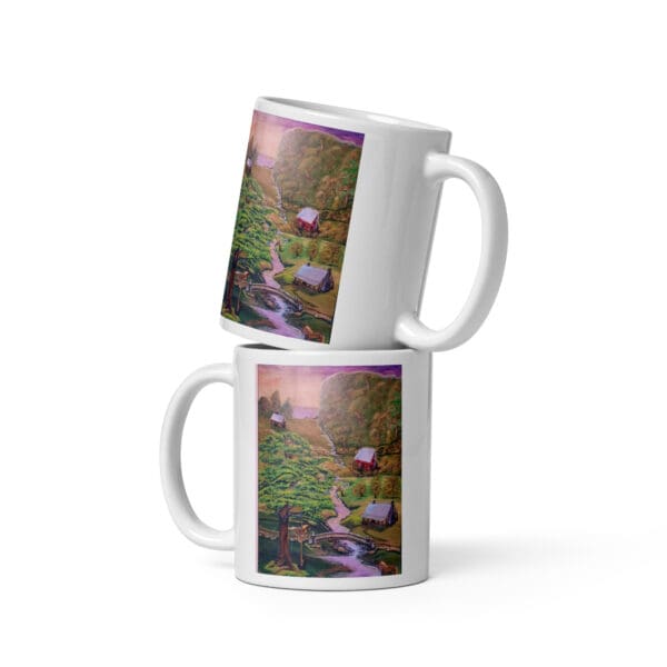 At the Horse Farm White Glossy Mug - Image 2