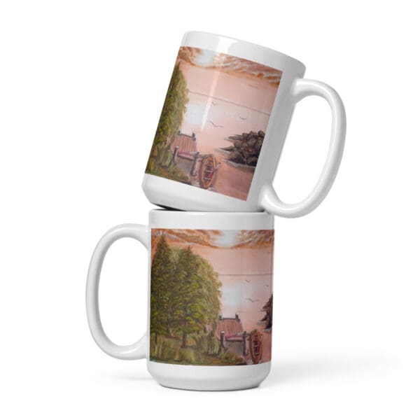 An Autumn Paddle White Glossy Mug - Image 3