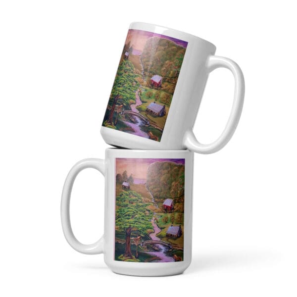 At the Horse Farm White Glossy Mug - Image 3