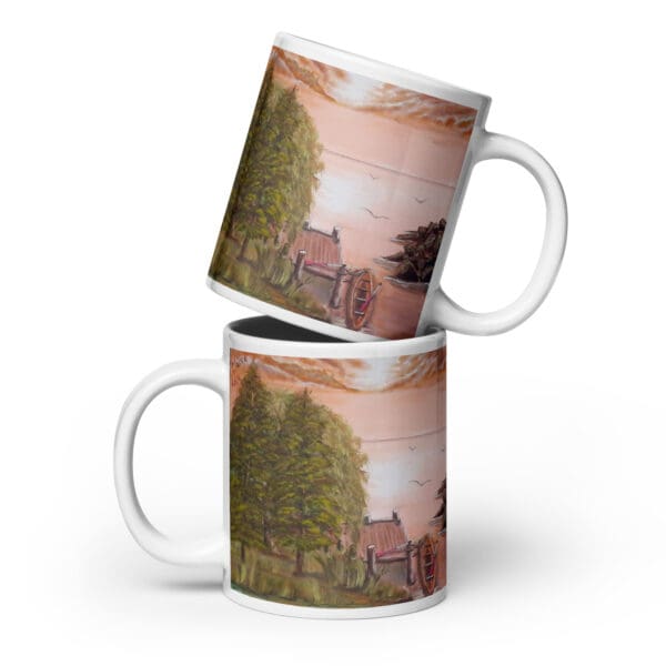 An Autumn Paddle White Glossy Mug
