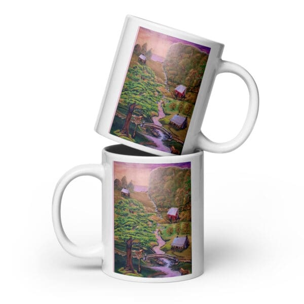 At the Horse Farm White Glossy Mug